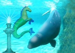 Seahorse and Whale